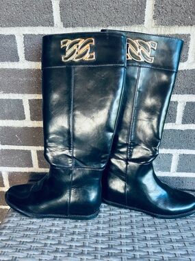 Impo - Black with Gold Accents Reiley Riding Boot with Memory Foam: Size 7